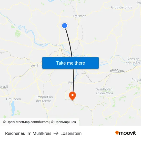 Reichenau Im Mühlkreis to Losenstein map