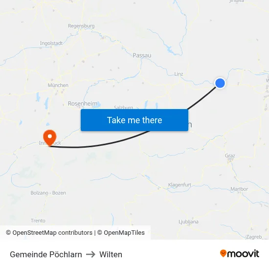 Gemeinde Pöchlarn to Wilten map