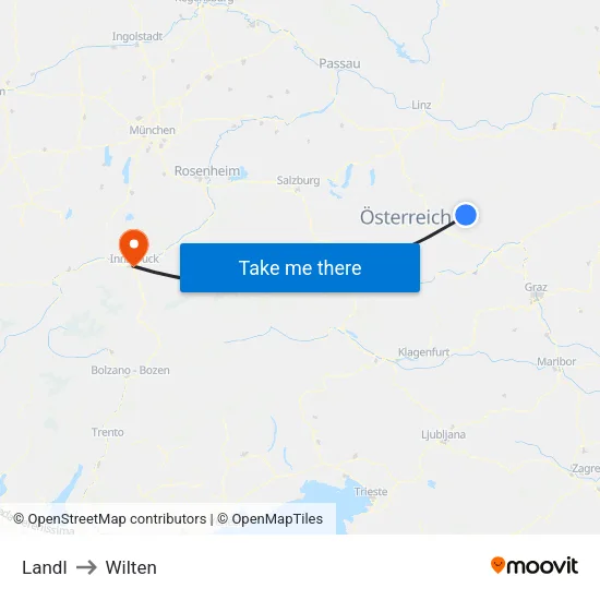 Landl to Wilten map