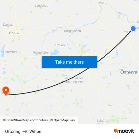 Oftering to Wilten map