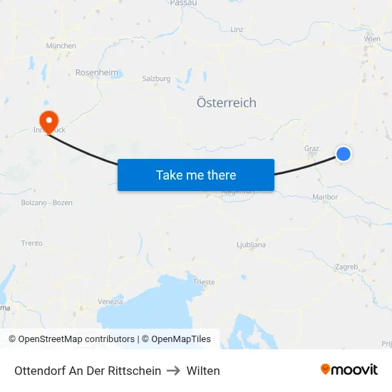 Ottendorf An Der Rittschein to Wilten map