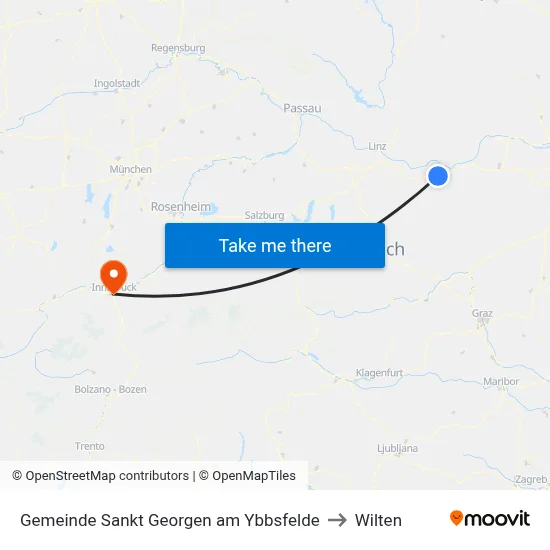 Gemeinde Sankt Georgen am Ybbsfelde to Wilten map