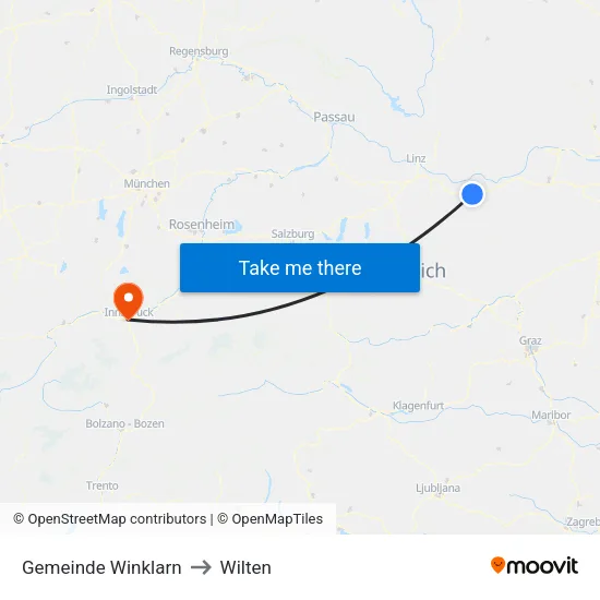 Gemeinde Winklarn to Wilten map