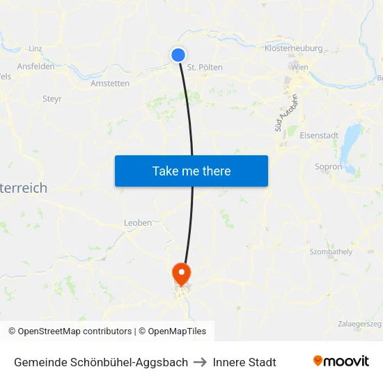 Gemeinde Schönbühel-Aggsbach to Innere Stadt map