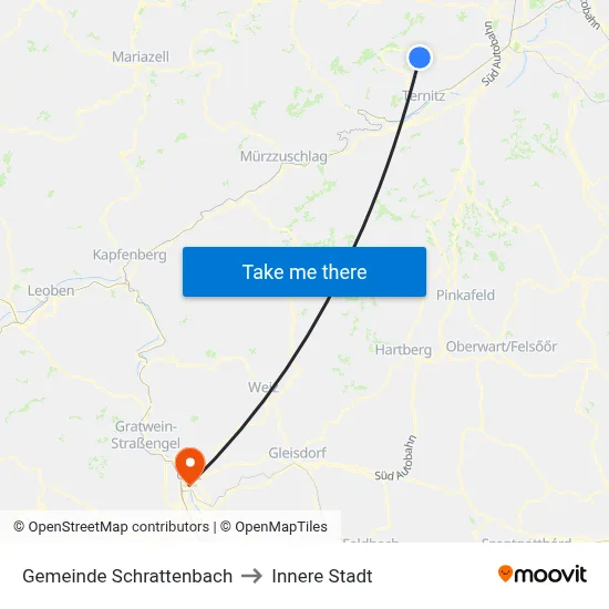 Gemeinde Schrattenbach to Innere Stadt map