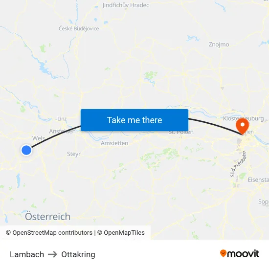 Lambach to Ottakring map