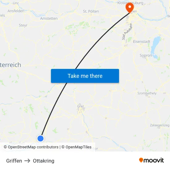 Griffen to Ottakring map