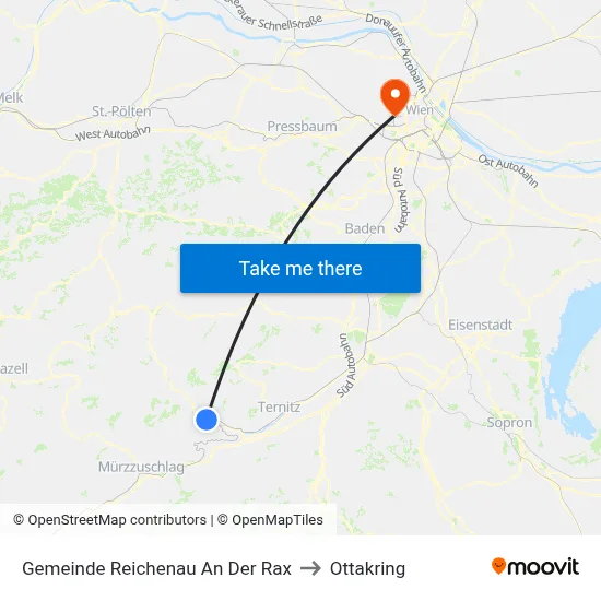 Gemeinde Reichenau An Der Rax to Ottakring map
