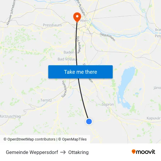 Gemeinde Weppersdorf to Ottakring map