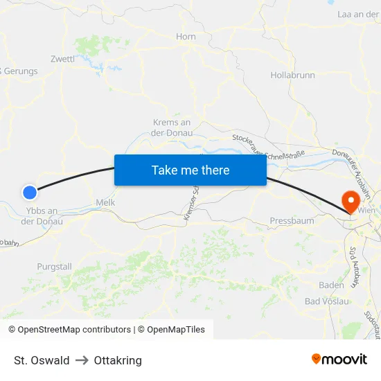 St. Oswald to Ottakring map