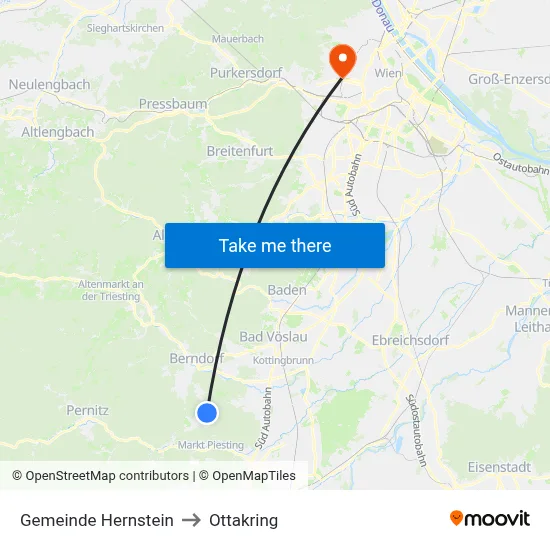 Gemeinde Hernstein to Ottakring map