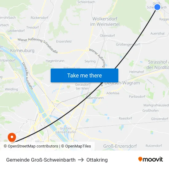 Gemeinde Groß-Schweinbarth to Ottakring map