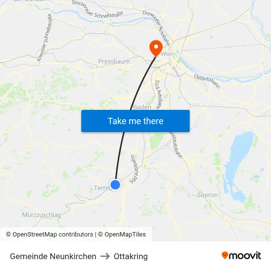 Gemeinde Neunkirchen to Ottakring map