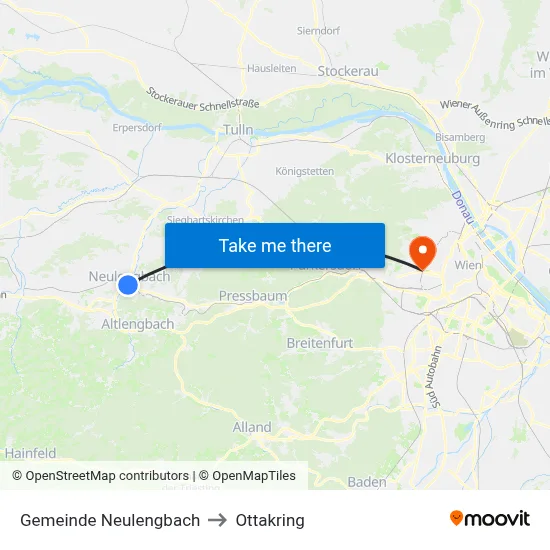 Gemeinde Neulengbach to Ottakring map
