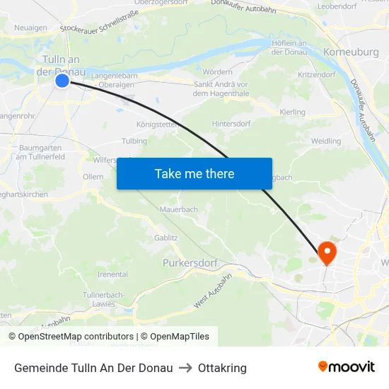 Gemeinde Tulln An Der Donau to Ottakring map
