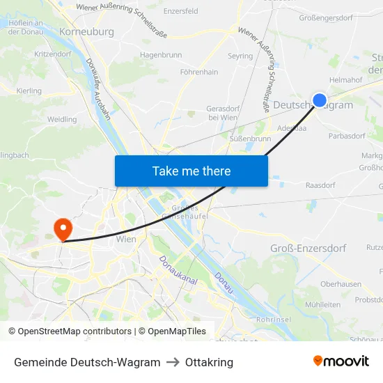 Gemeinde Deutsch-Wagram to Ottakring map