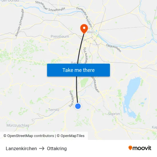 Lanzenkirchen to Ottakring map