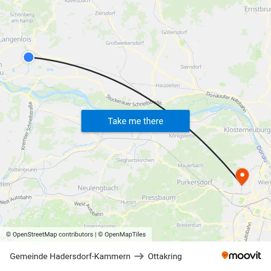 Gemeinde Hadersdorf-Kammern to Ottakring map