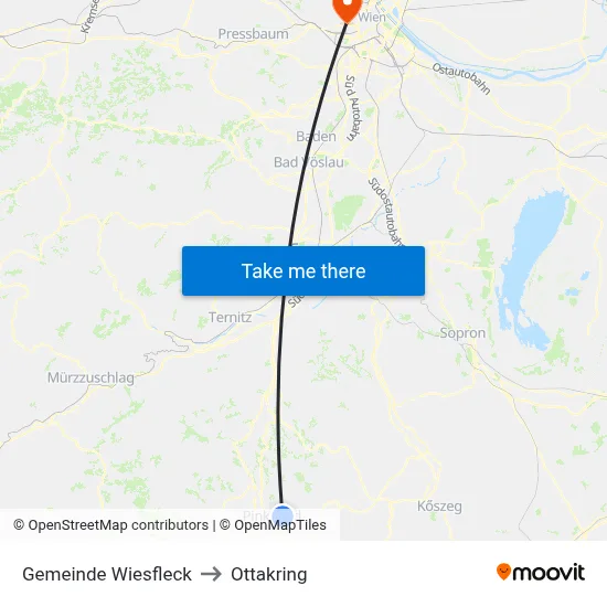 Gemeinde Wiesfleck to Ottakring map