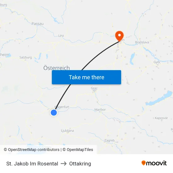 St. Jakob Im Rosental to Ottakring map