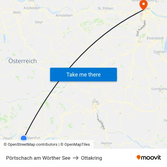 Pörtschach am Wörther See to Ottakring map