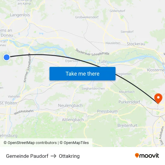 Gemeinde Paudorf to Ottakring map