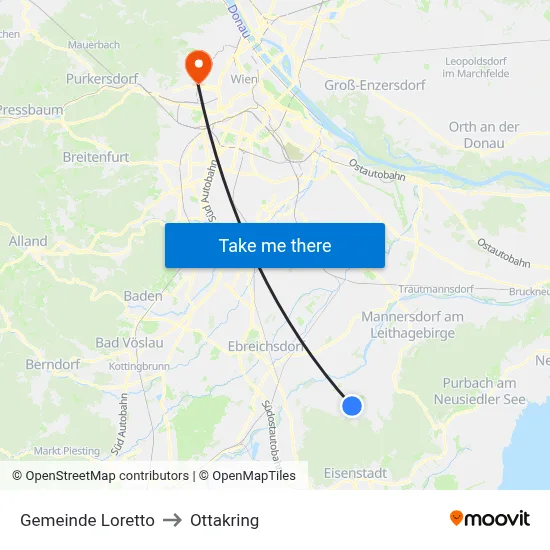 Gemeinde Loretto to Ottakring map