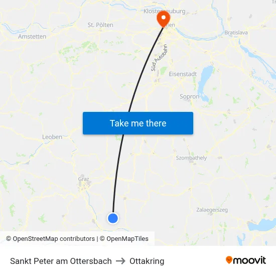Sankt Peter am Ottersbach to Ottakring map