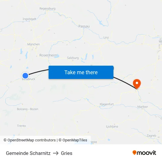 Gemeinde Scharnitz to Gries map