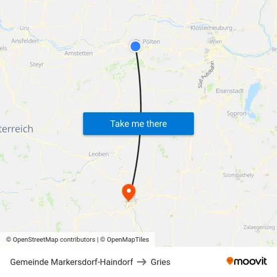 Gemeinde Markersdorf-Haindorf to Gries map