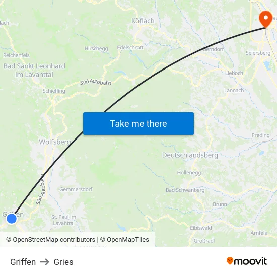 Griffen to Gries map