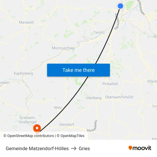Gemeinde Matzendorf-Hölles to Gries map