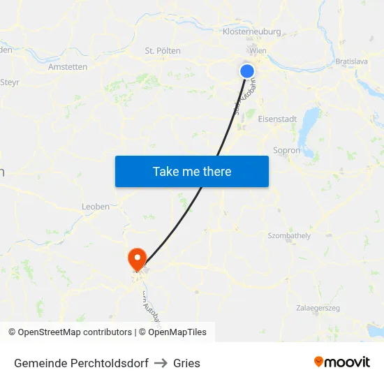 Gemeinde Perchtoldsdorf to Gries map