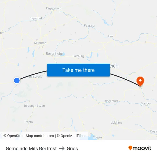 Gemeinde Mils Bei Imst to Gries map