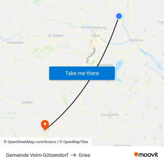 Gemeinde Velm-Götzendorf to Gries map