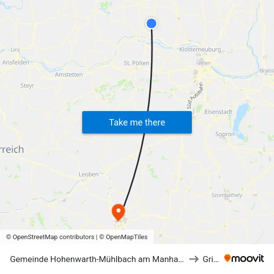 Gemeinde Hohenwarth-Mühlbach am Manhartsberg to Gries map