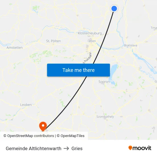 Gemeinde Altlichtenwarth to Gries map