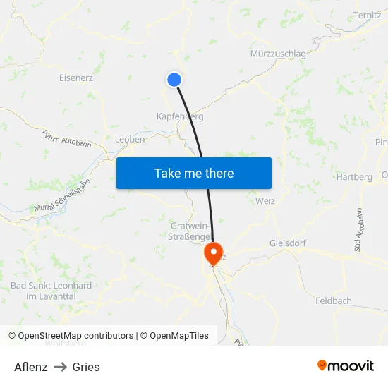 Aflenz to Gries map