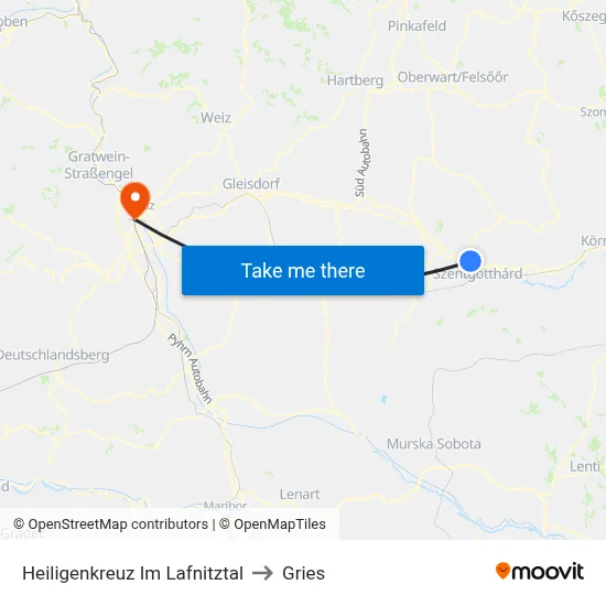 Heiligenkreuz Im Lafnitztal to Gries map