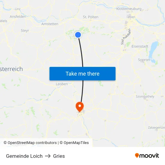 Gemeinde Loich to Gries map