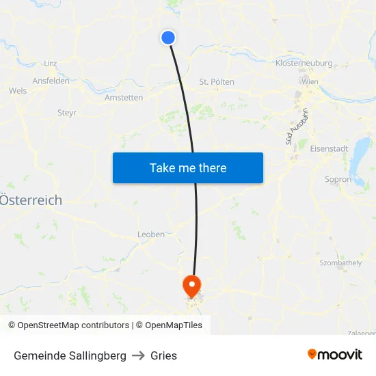 Gemeinde Sallingberg to Gries map