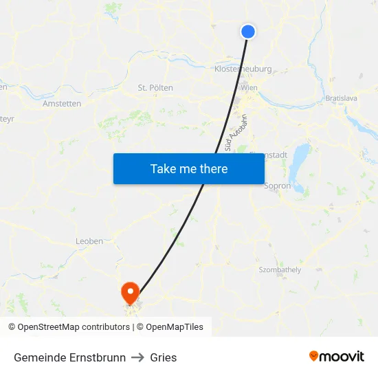 Gemeinde Ernstbrunn to Gries map