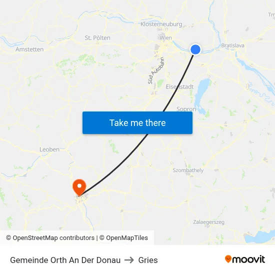 Gemeinde Orth An Der Donau to Gries map