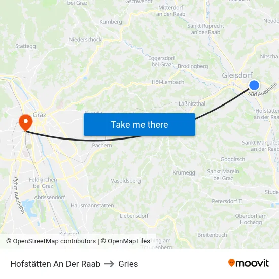 Hofstätten An Der Raab to Gries map
