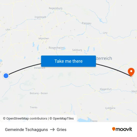 Gemeinde Tschagguns to Gries map