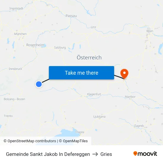 Gemeinde Sankt Jakob In Defereggen to Gries map