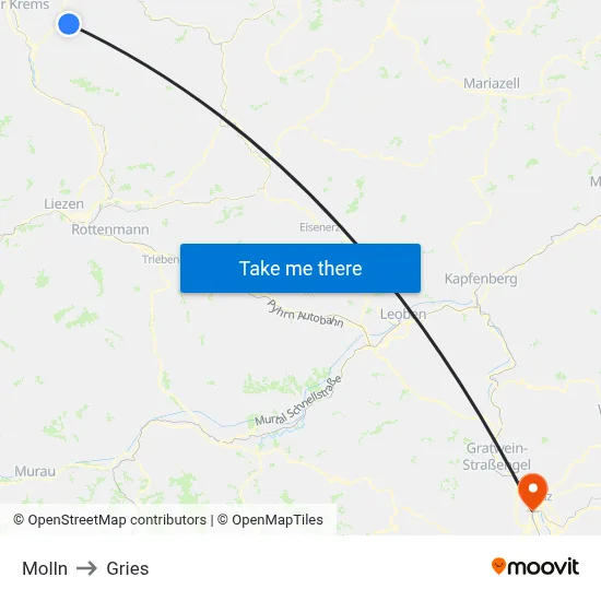 Molln to Gries map