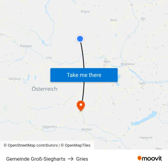 Gemeinde Groß-Siegharts to Gries map