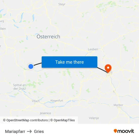 Mariapfarr to Gries map