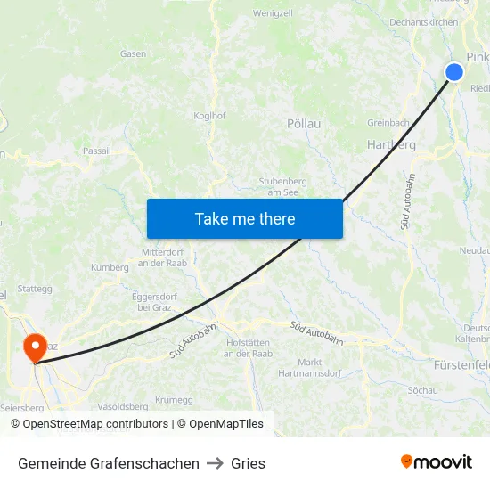 Gemeinde Grafenschachen to Gries map